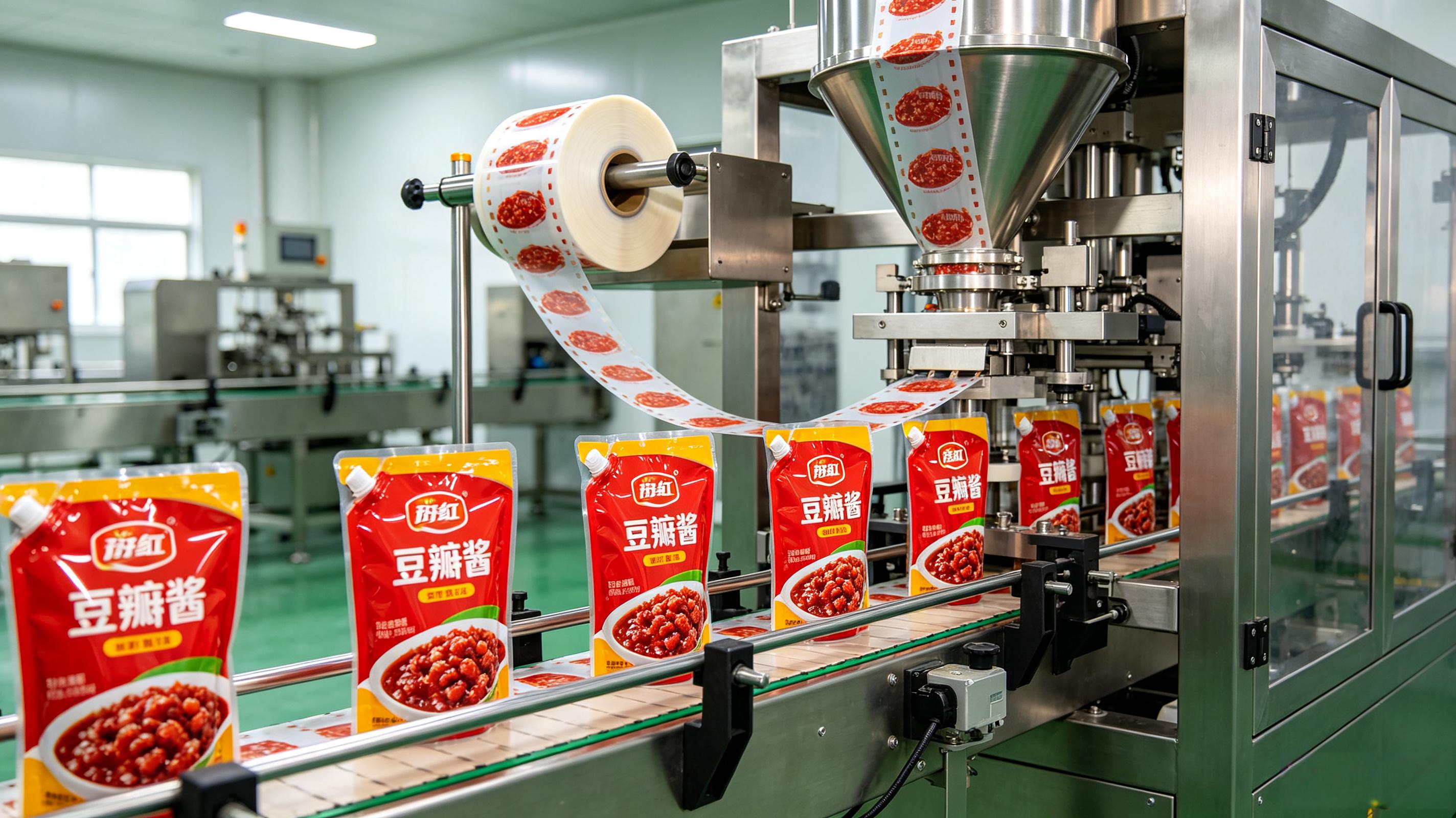 豆瓣酱袋装包装设备 全自动制袋灌装封口一站式机械厂家