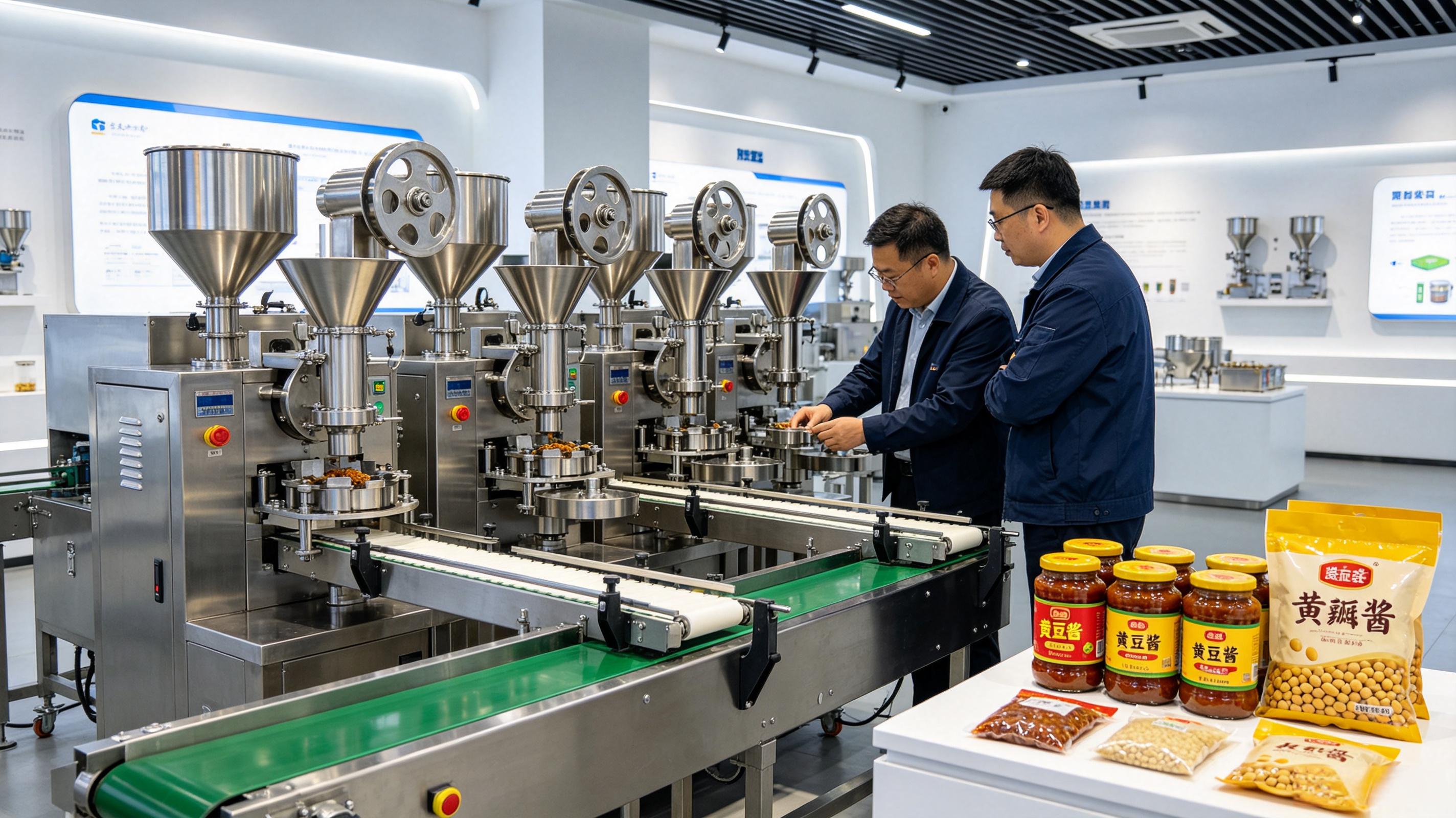 酱料颗粒封口机厂家 支持定制豆瓣酱黄豆酱全套包装机械