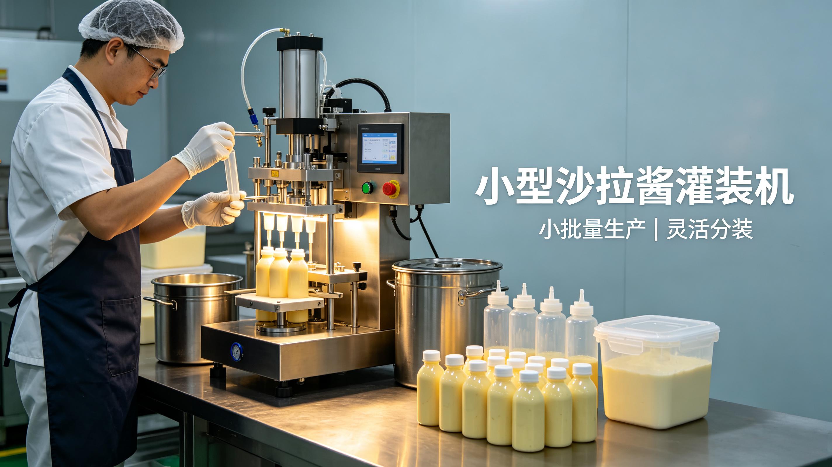 小型沙拉酱灌装机 酱料作坊专用高粘稠蚝油分装灌装设备