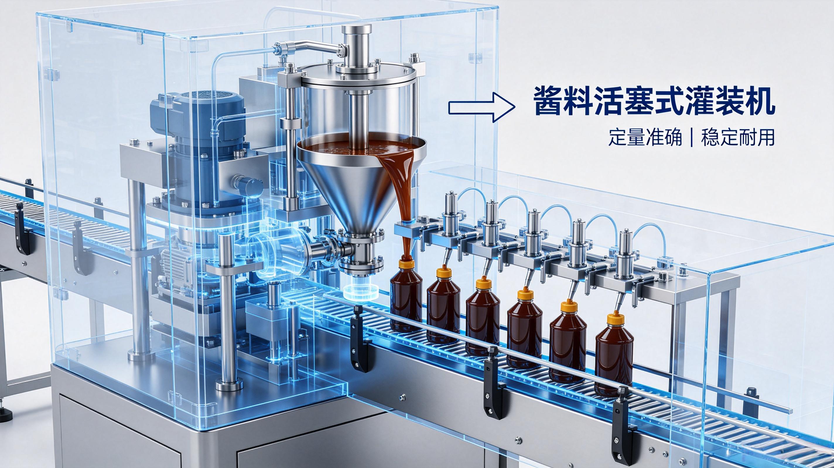 酱料活塞式灌装机优势 高粘稠蚝油沙拉酱定量灌装稳定耐用