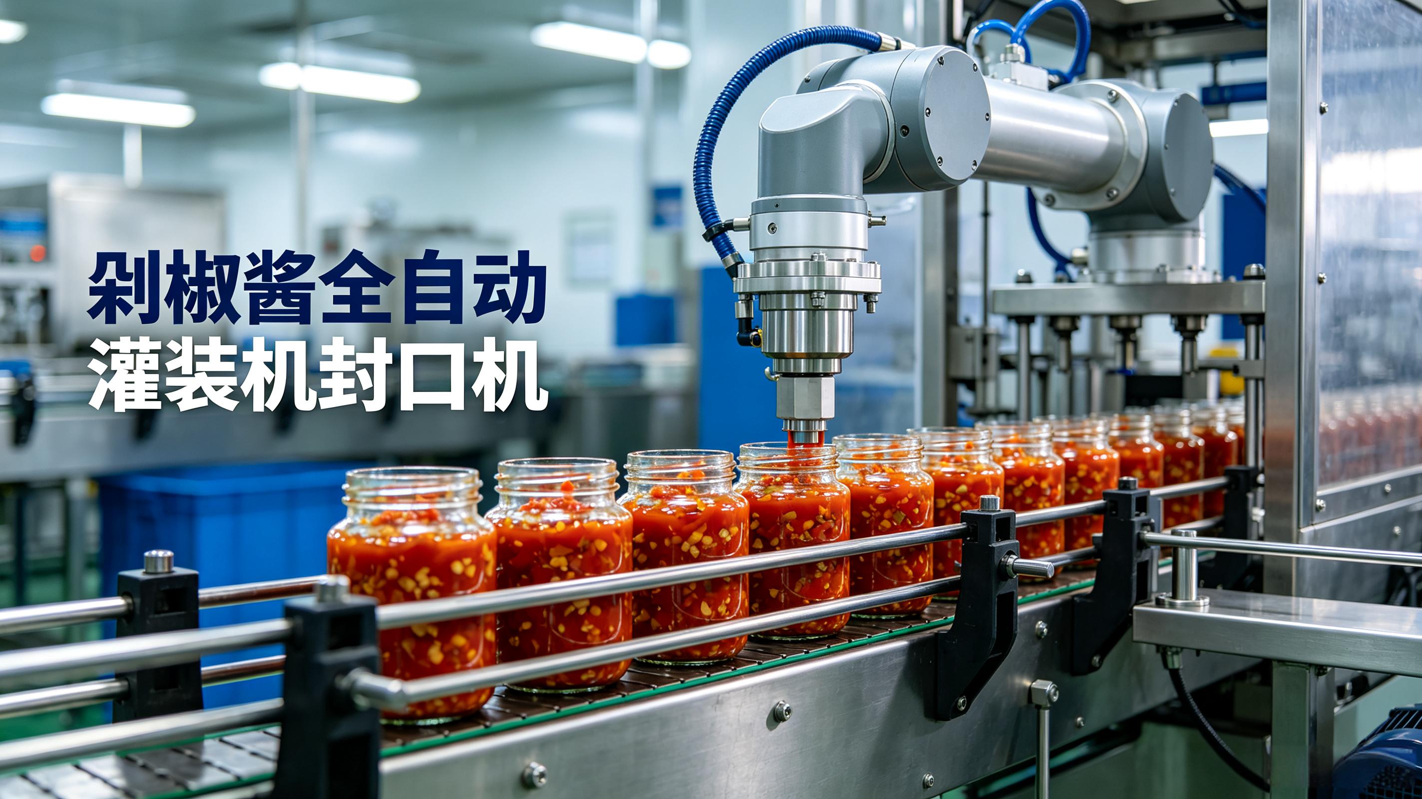 剁椒酱全自动灌装机封口机怎么选？解决颗粒堵料漏封难题