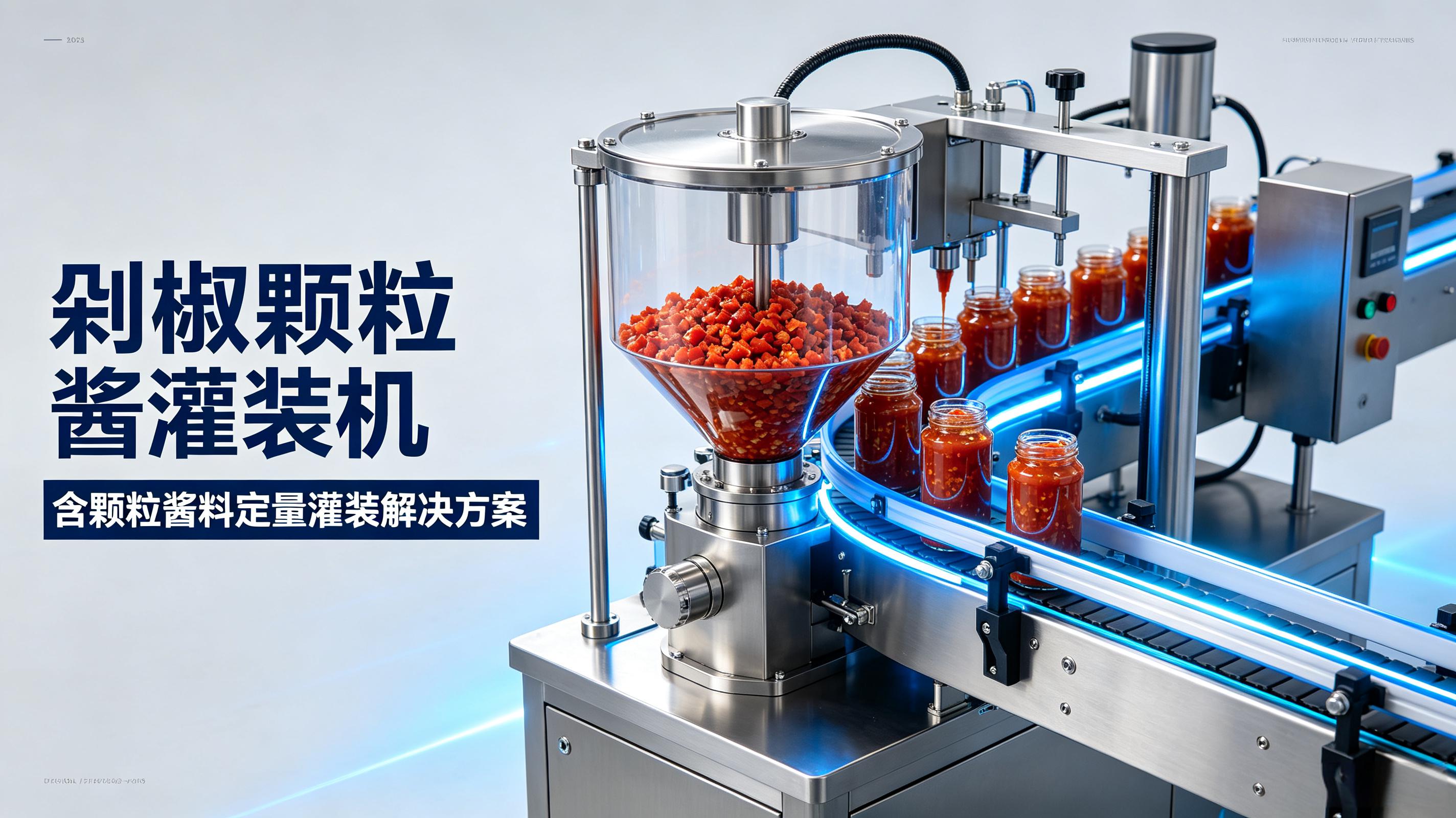 剁椒含颗粒酱料灌装堵料怎么办？专用灌装机解决方案