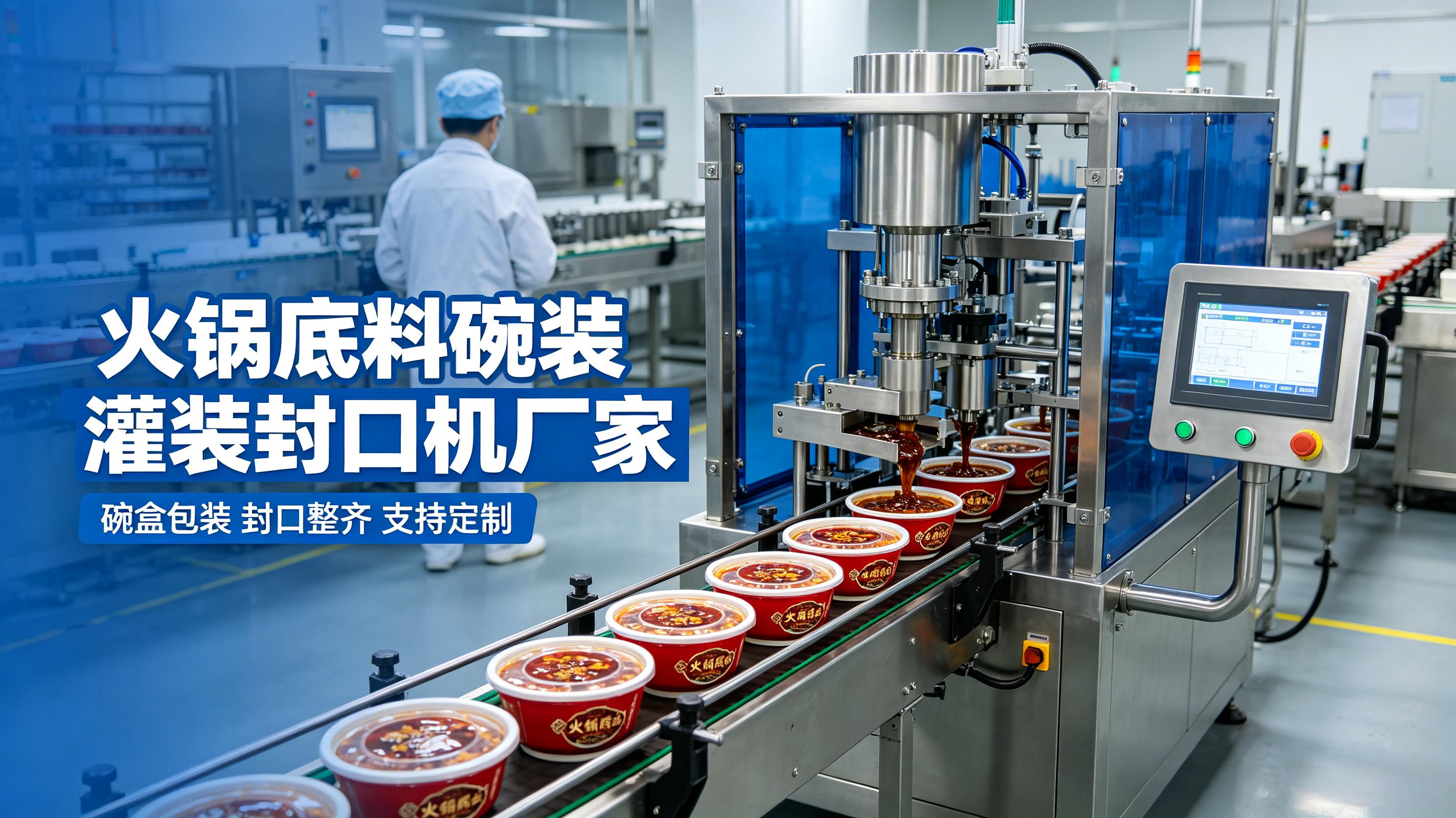 火锅底料碗装灌装封口机厂家，食品级牛油包装设备介绍