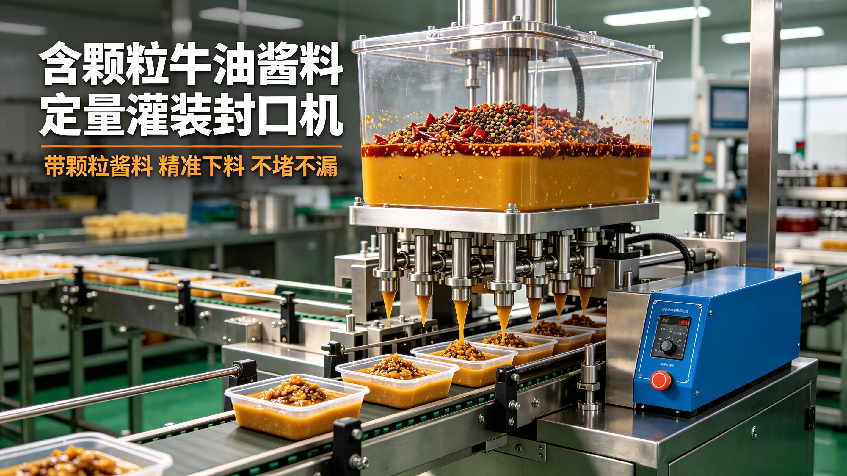 含颗粒牛油酱料灌装封口机对比，双螺杆机型优势在哪
