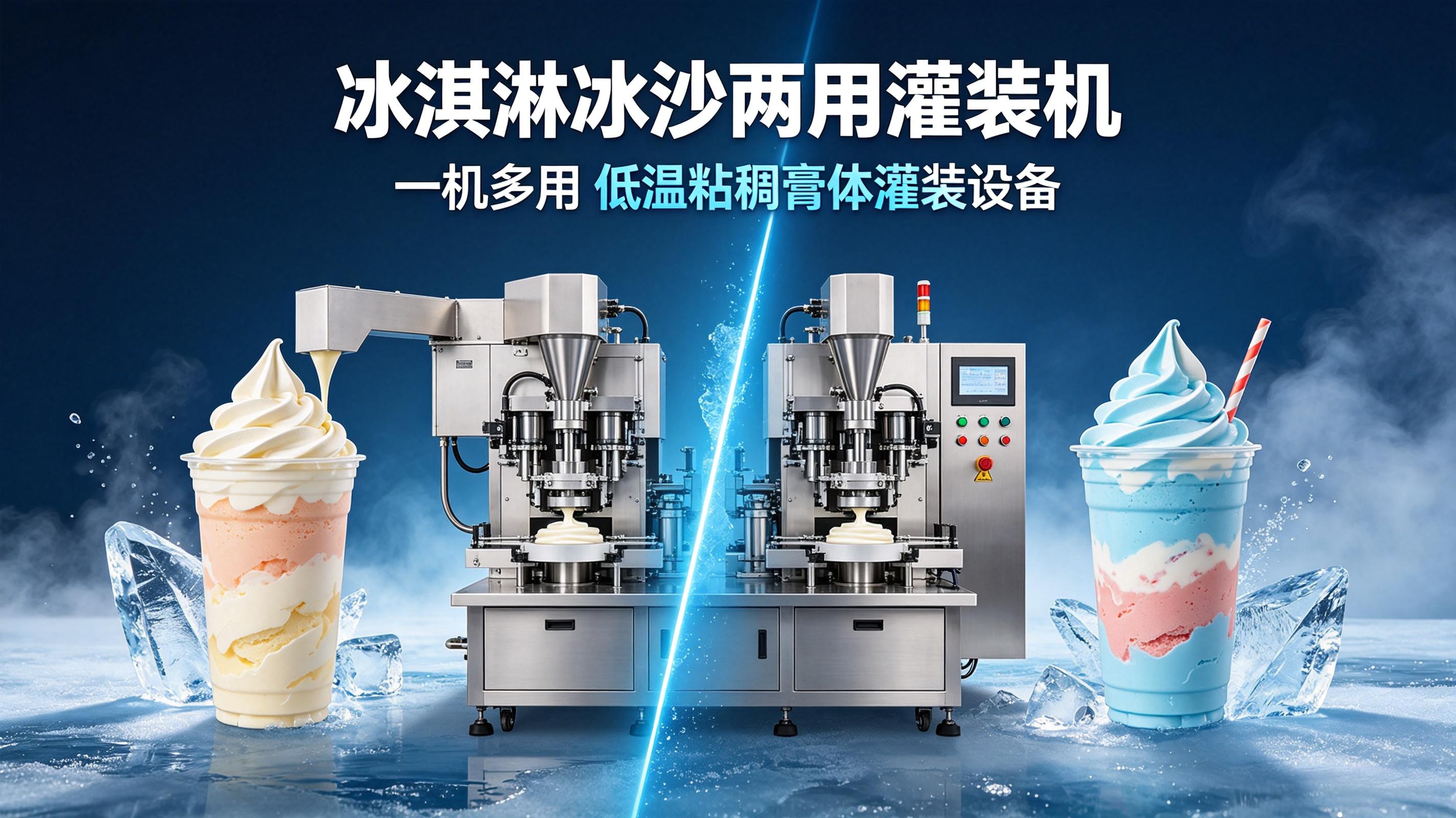 0-10℃低温膏体伺服灌装机 高精度冰淇淋冰沙定量灌装设备