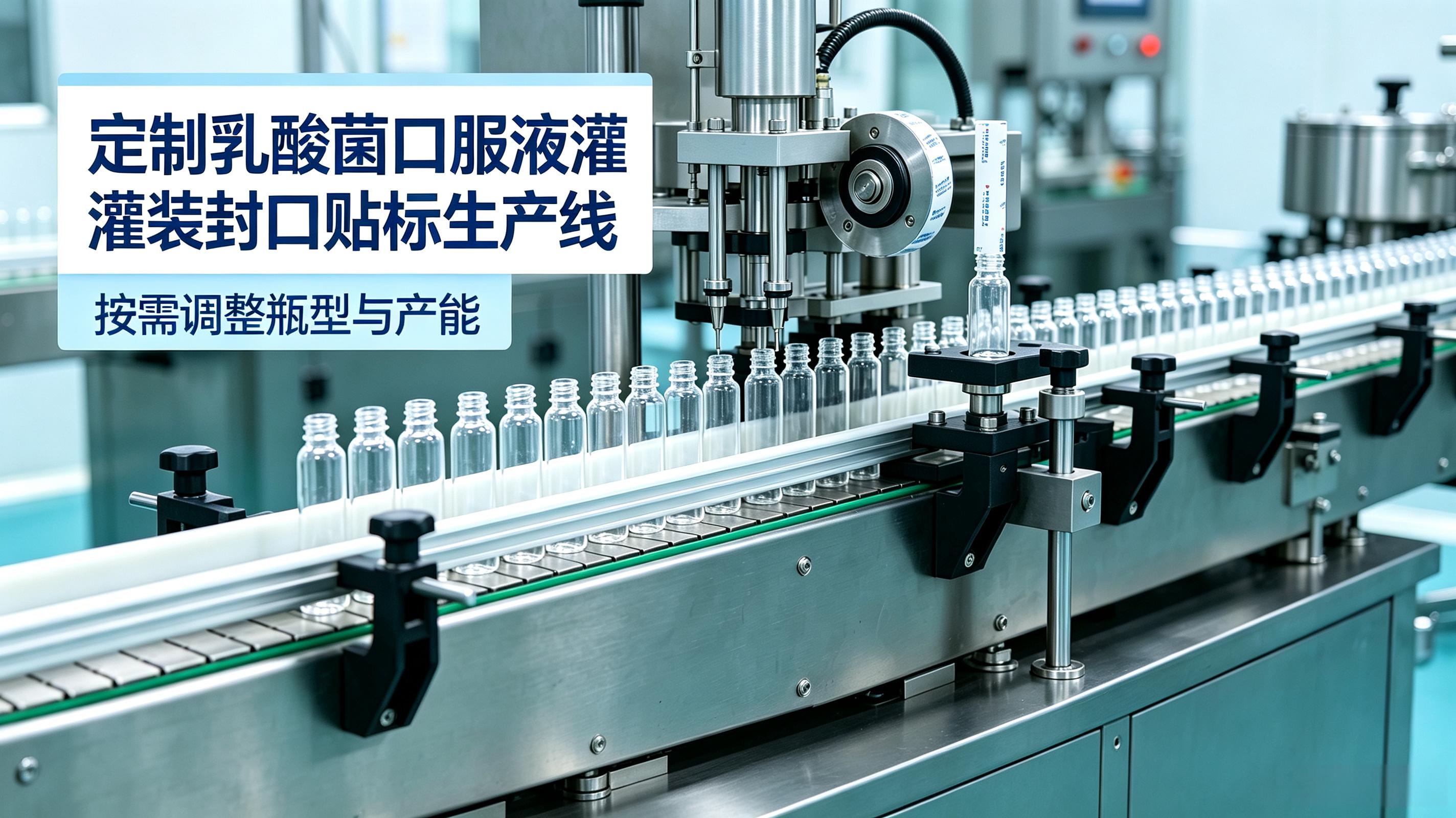 定制乳酸菌口服液灌装封口贴标生产线 按需调整瓶型与产能