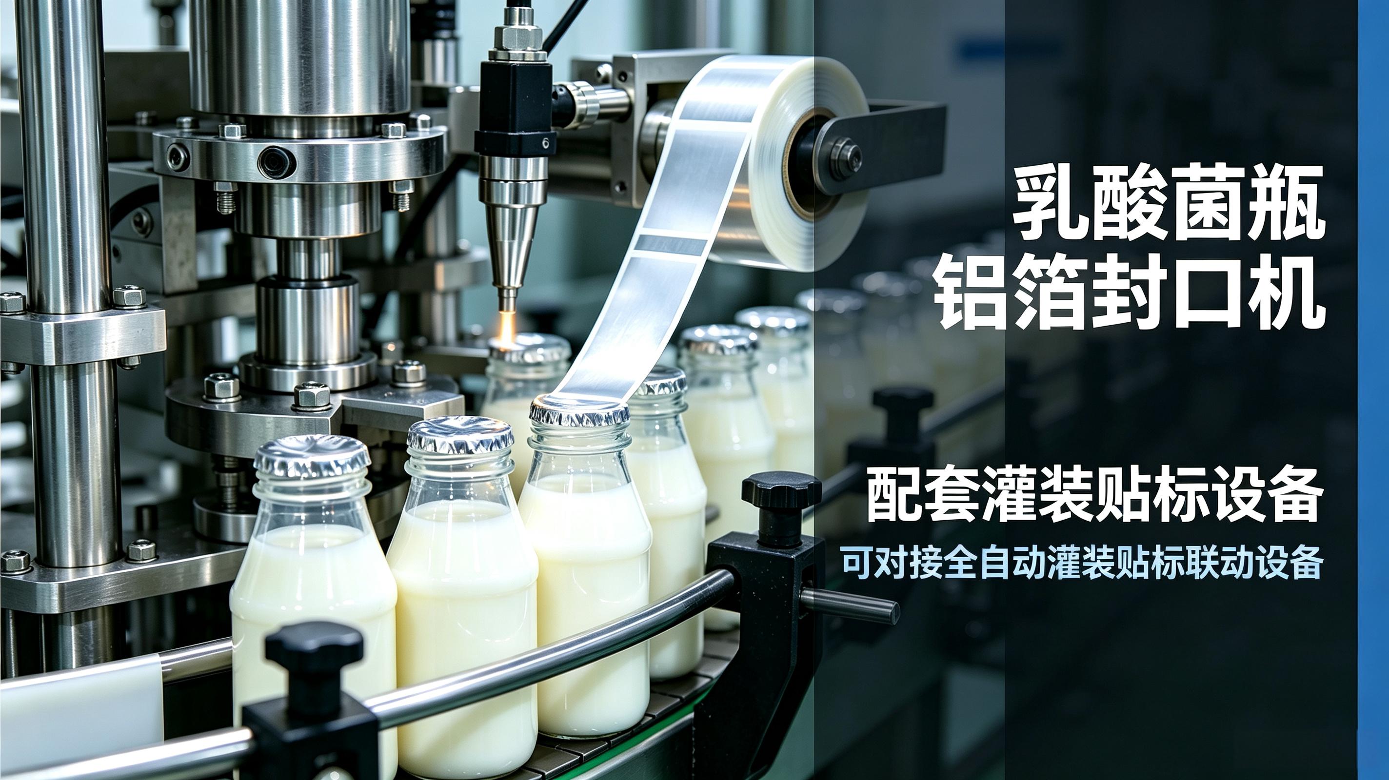 乳酸菌瓶铝箔封口机配套灌装贴标设备