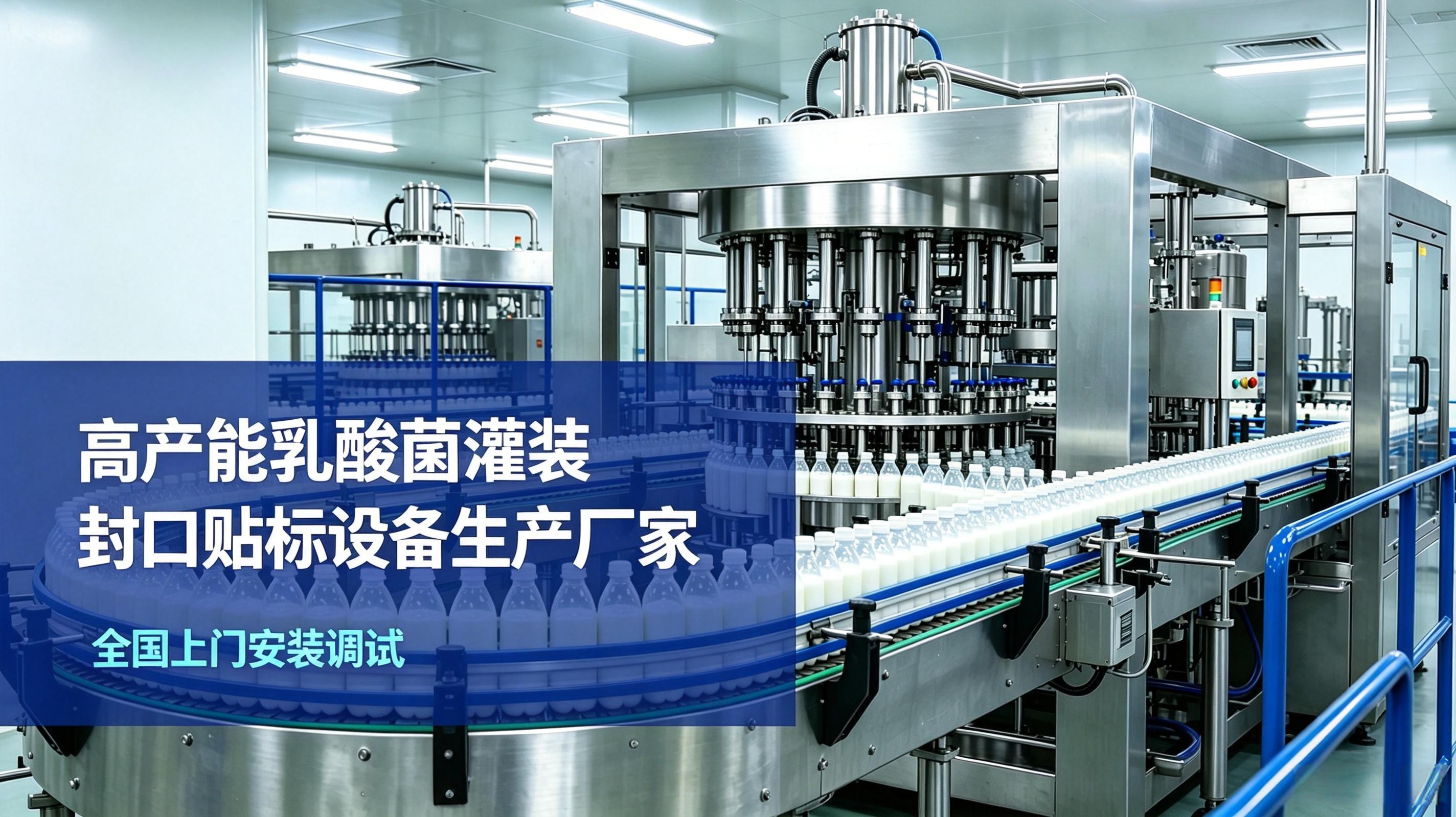 高产能乳酸菌灌装封口贴标设备生产厂家 全国上门安装调试