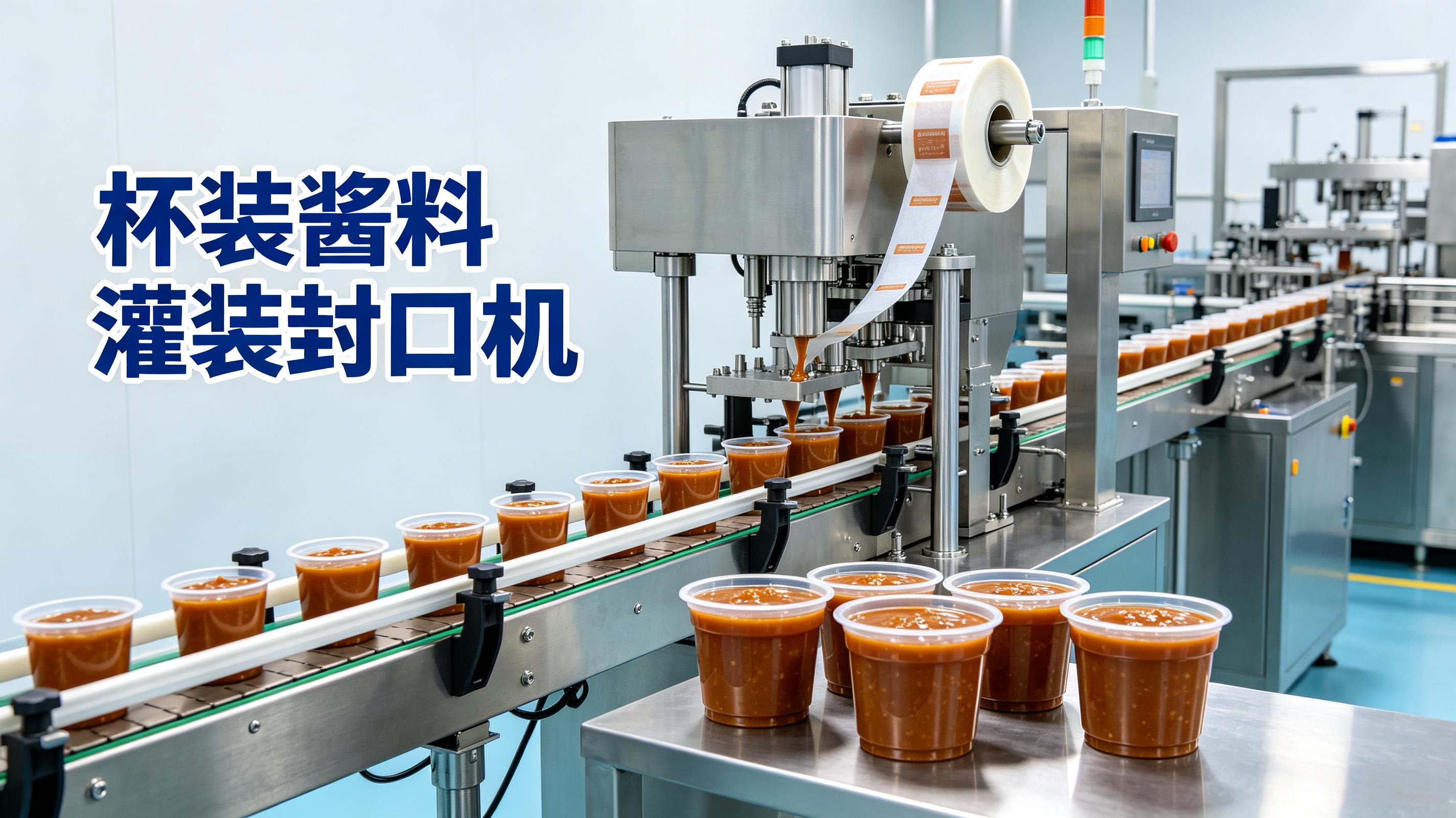 杯装酱料灌装封口机专业制造商——适配花生酱、芝麻酱等碗装/杯装包装场景
