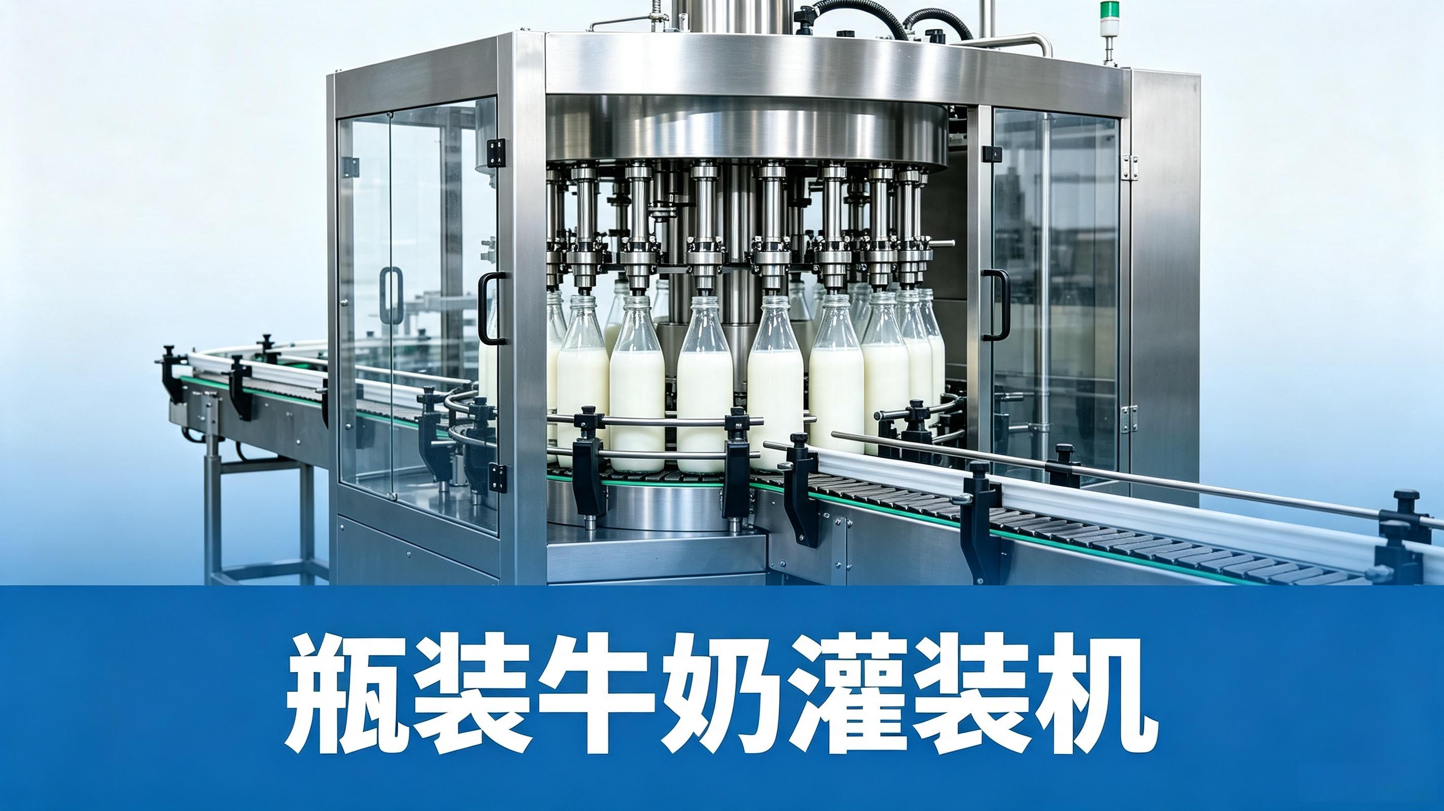 瓶装牛奶灌装机整线方案 | 从洗瓶到旋盖封口一体化，支持玻璃瓶/PET瓶