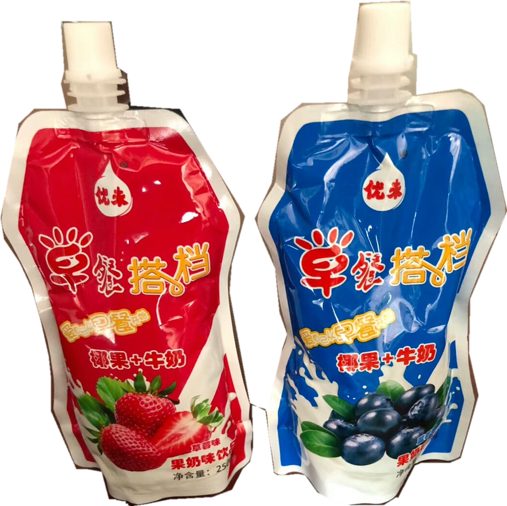 自立袋水果牛奶