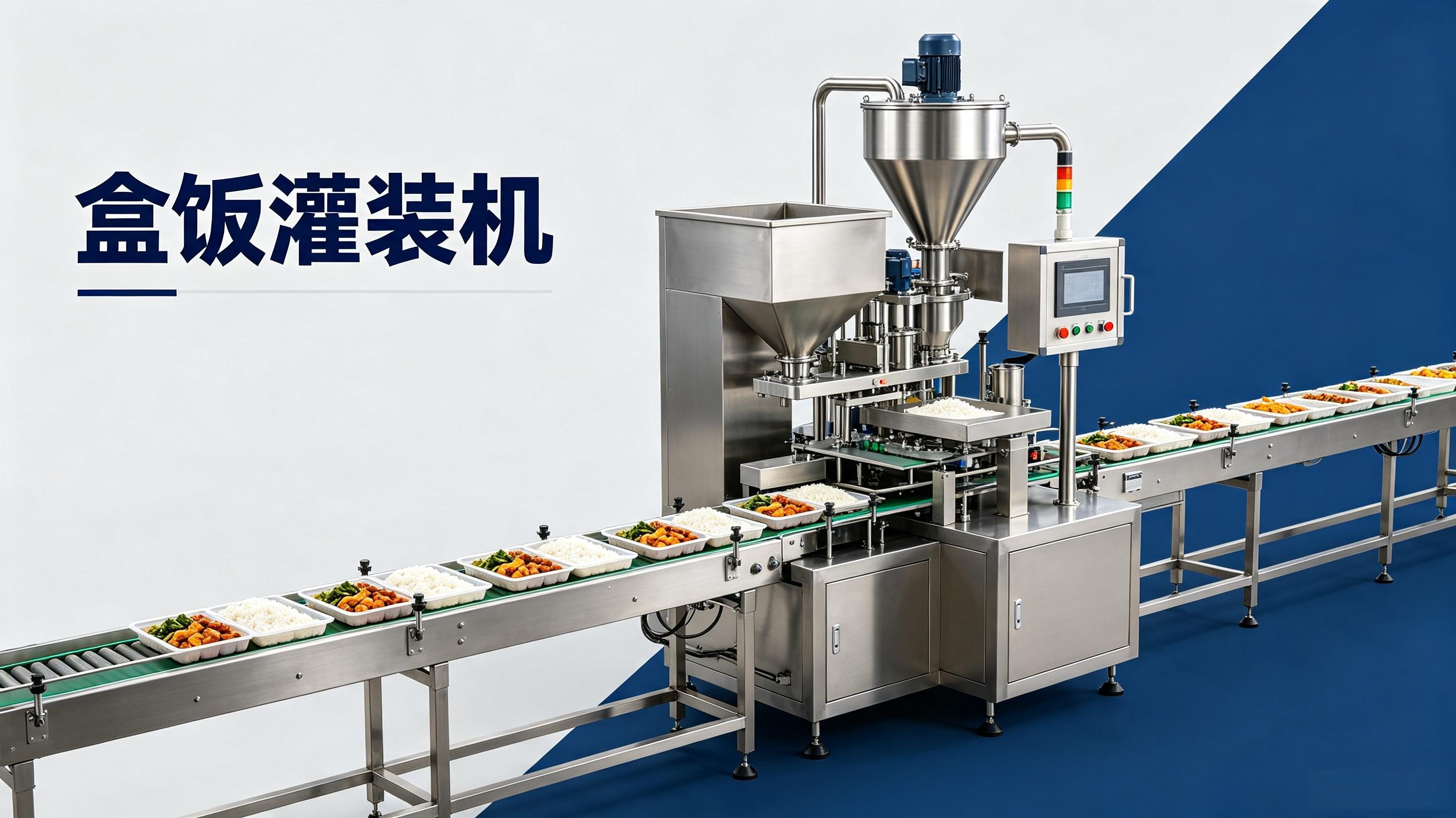 盒饭灌装机怎么选？全自动定量灌装设备助力中央厨房产能翻倍