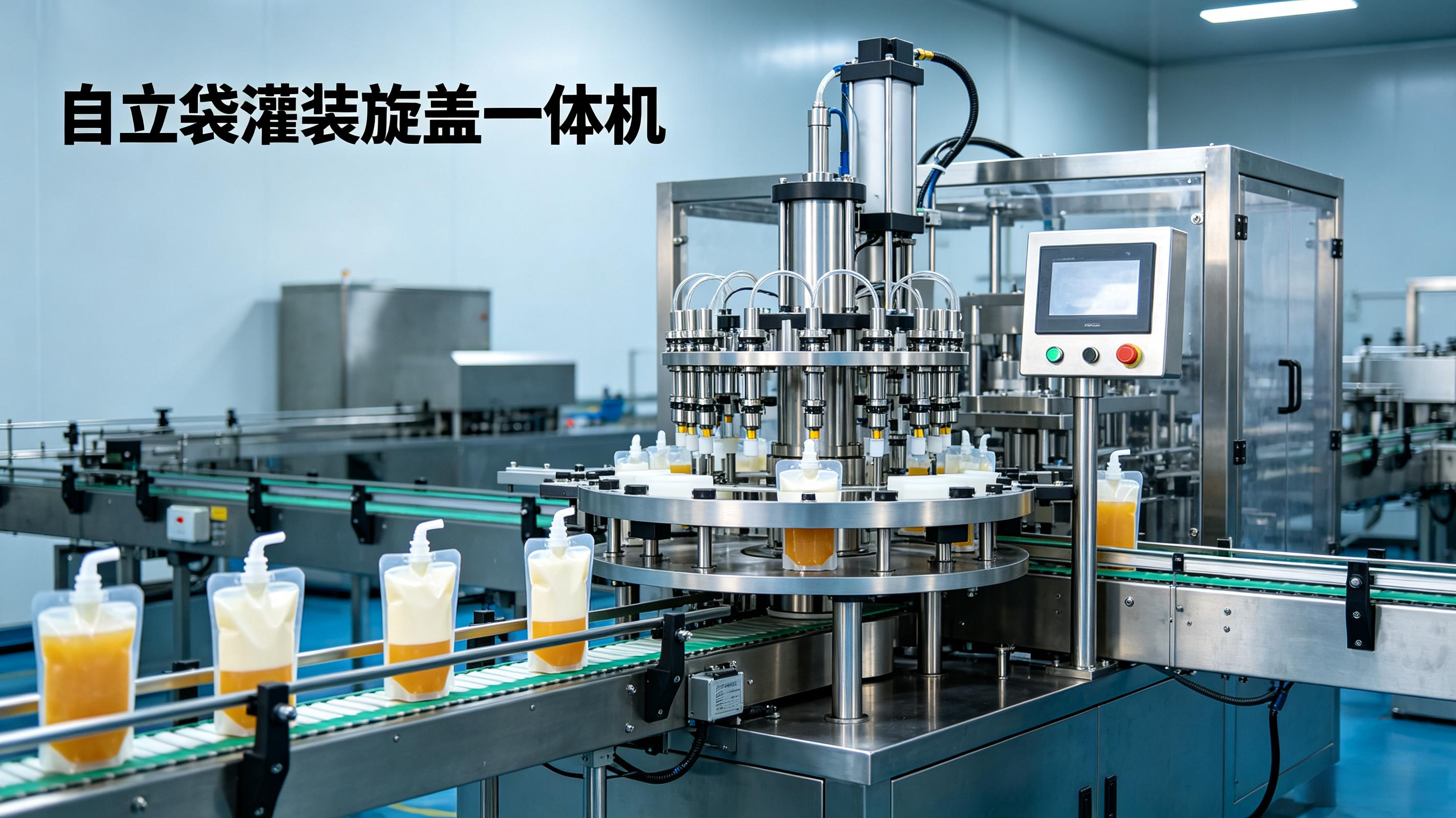 自立袋灌装旋盖一体机厂家直供 | 一台设备搞定灌装、清洗、旋盖全流程