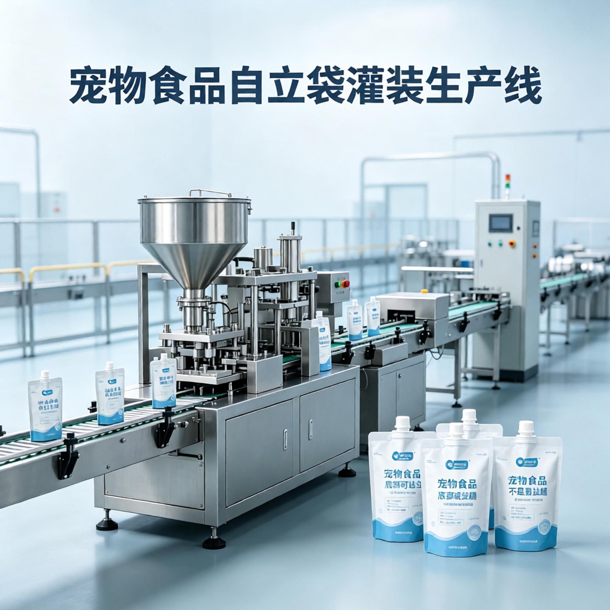 宠物食品自立袋灌装生产线丨日产10万包的伺服驱动方案，适合干湿粮共线