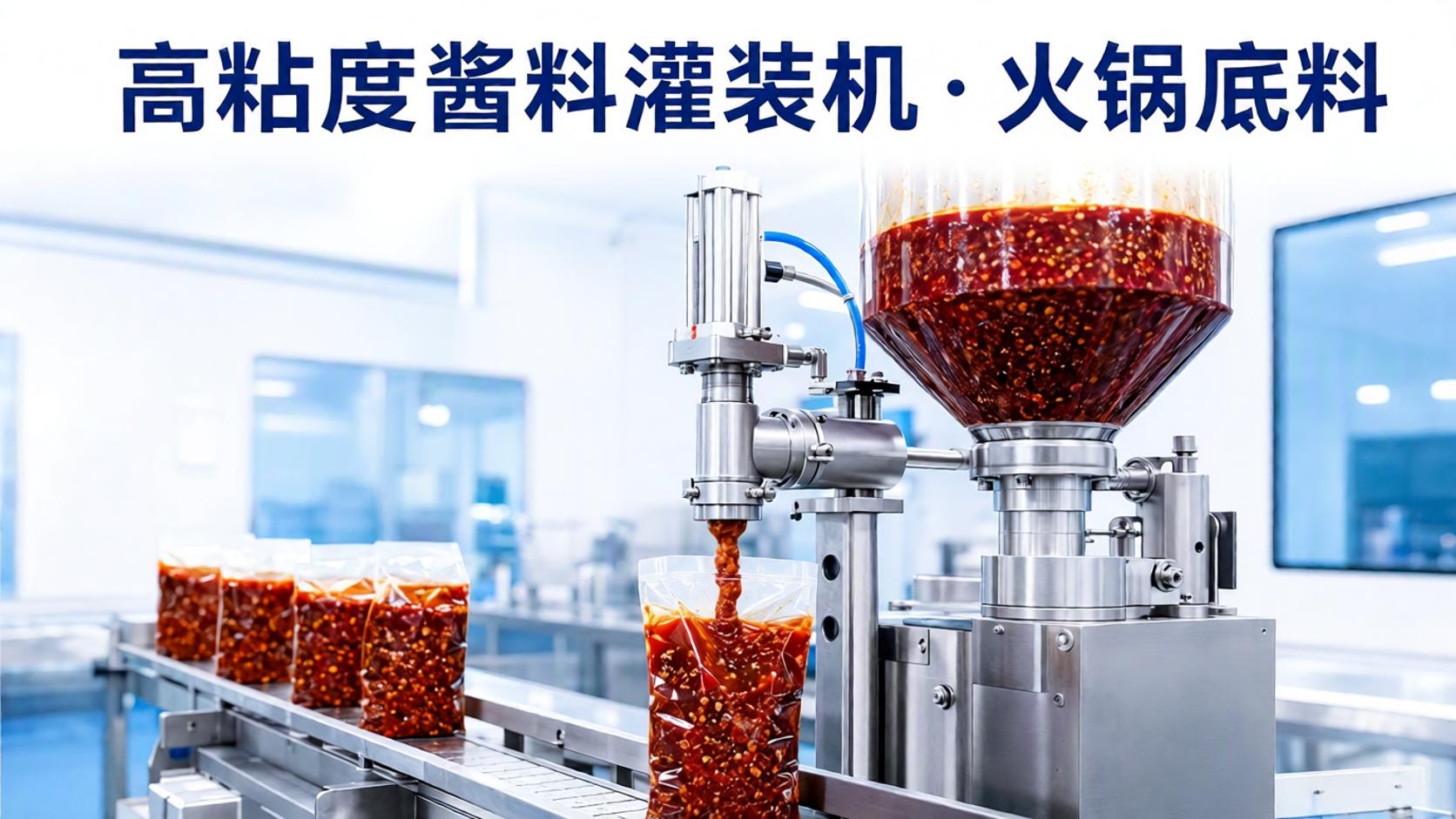 含颗粒、高粘稠、易拉丝：高粘度酱料灌装机如何搞定火锅底料包装？