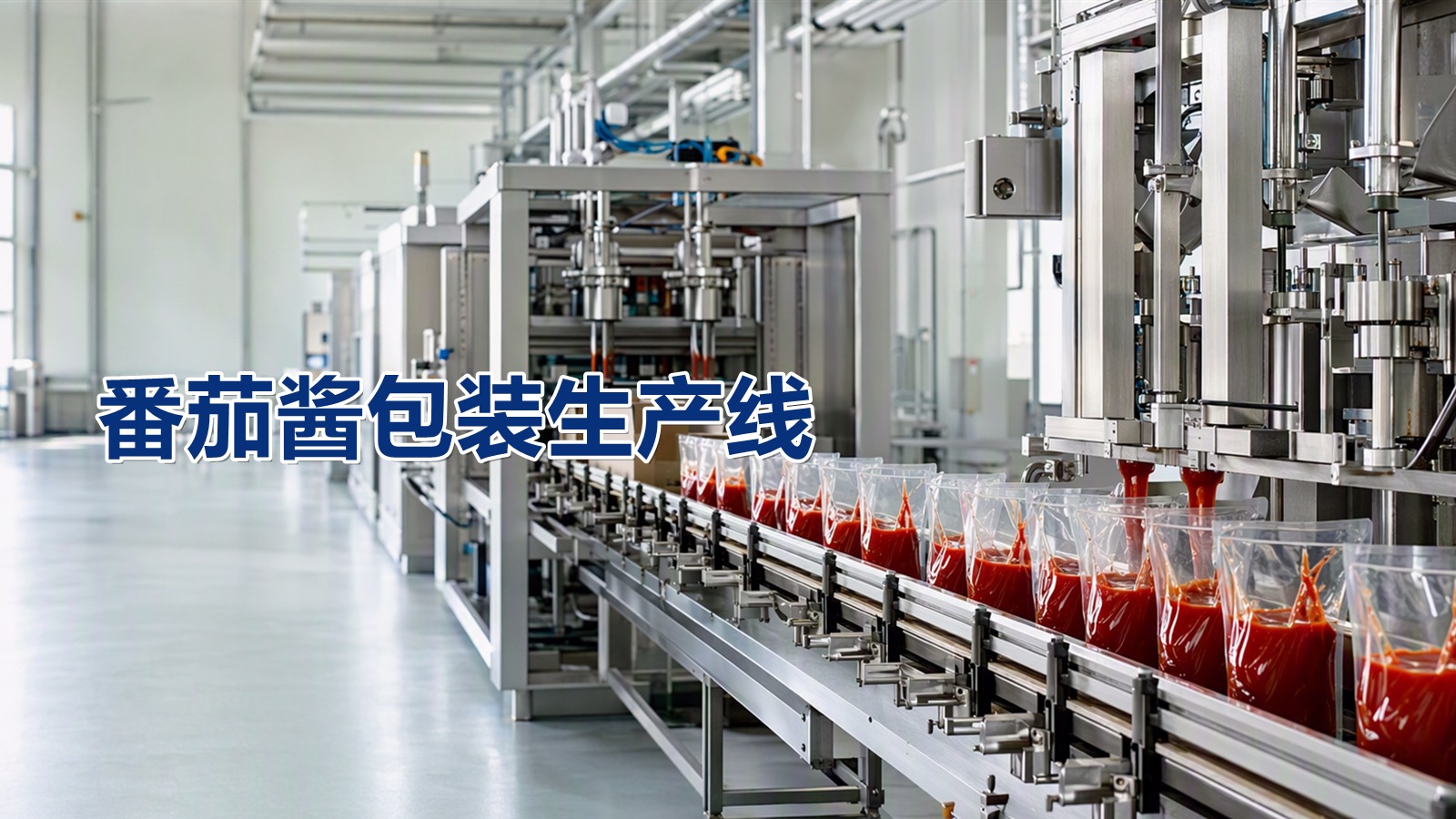 番茄酱包装生产线整线方案，从理瓶到装箱全自动化