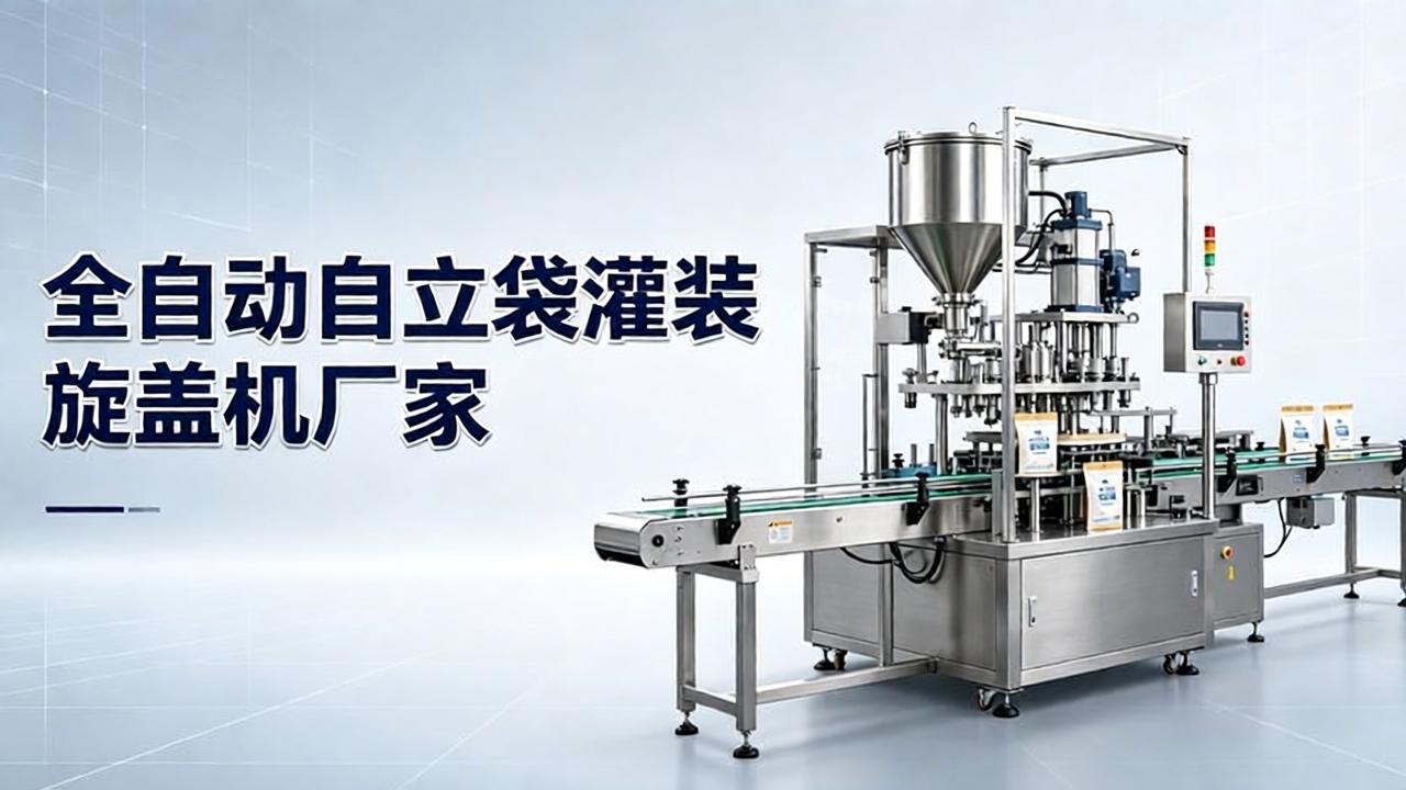 全自动自立袋灌装旋盖机厂家｜伺服灌装±0.5%精度，酱料/饮料通用【支持非标定制】